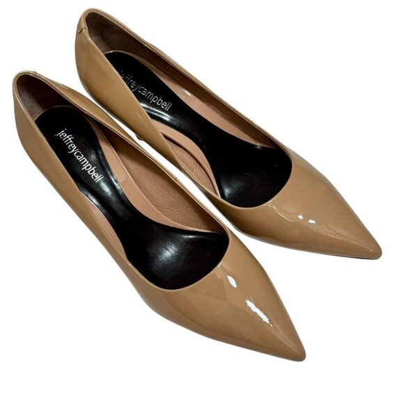 JEFFREY CAMPBELL Nikia Pointed Toe Pumps In Nude Patent Size 8.5 - Picture 6 of 9